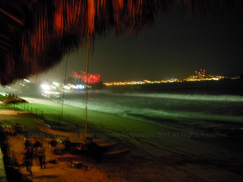 view of Mazatlán bay from Joe's Oyster Bar in Mazatlán, Sinaloa, Mexico
